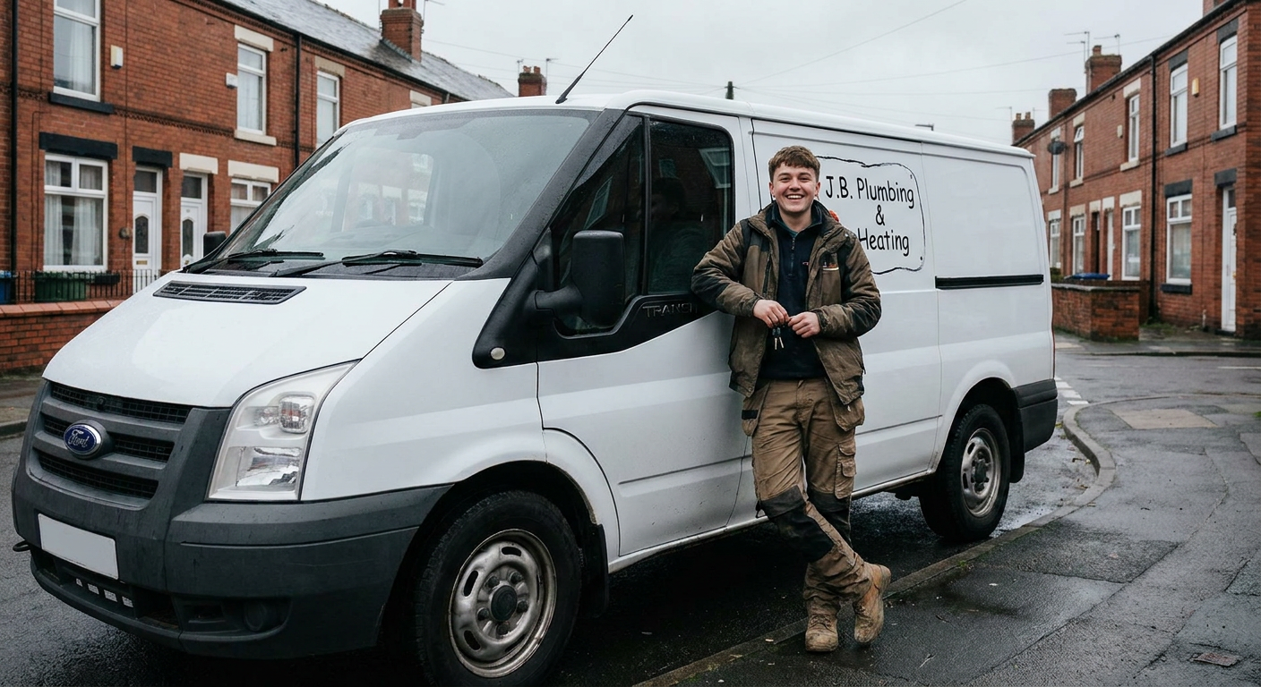 Young entrepreneur with their first work van